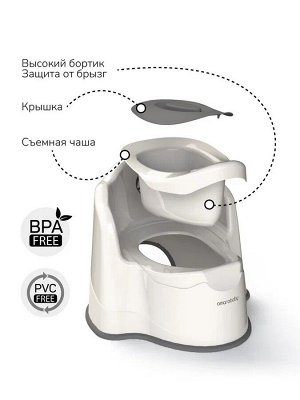 Горшок детский с крышкой AMAROBABY Ergonomic, молочный