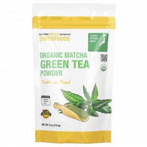 California Gold Nutrition, Superfoods, зеленый чай матча в порошке, 114 г (4 унции)