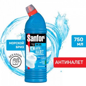 Чистящее Средство для унитаза Морской Бриз, Sanfor WC, 750 мл