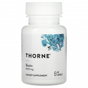 Thorne, биотин, 8000 мкг, 60 капсул