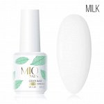 MILK Камуфлирующая база для маникюра/гель-лака Mio Mio nails полупрозрачная молочная, 15 мл