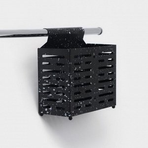 Сушилка для столовых приборов Доляна, 17.5x16.5x9 см, подвесная, металл, чёрная