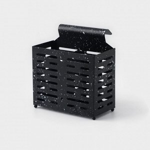 Сушилка для столовых приборов Доляна, 17.5x16.5x9 см, подвесная, металл, чёрная