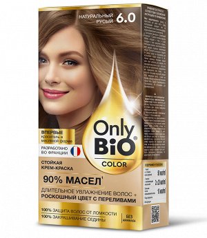 Краска для волос натуральная тон 6.0 Натуральный русый Fito Косметик Only Bio Color без аммиака 115 мл
