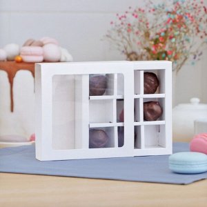 Упаковка для конфет 9 шт., 13.5x13.5x4 см, белый
