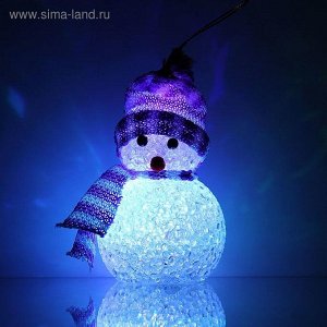 Игрушка световая "Снеговик" (батарейки в комплекте) 6х13 см, 1 LED RGB, ФИОЛЕТ