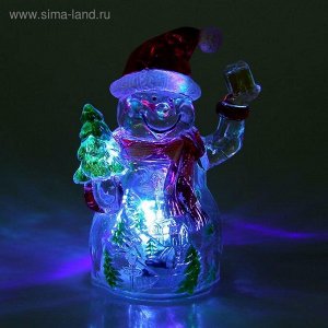 Игрушка световая "Снеговик-весельчак" (батарейки в комплекте) 1 LED, RGB
