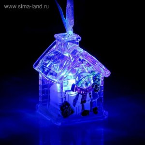 Игрушка световая "Домик снеговика" (батарейки в комплекте) 1 LED, RGB