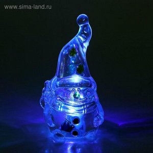 Игрушка световая "Гномик-снеговик" (батарейки в комплекте) 1 LED, RGB