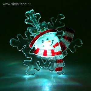 Игрушка световая "Снежинка от снеговика" (батарейки в комплекте) 1 LED, RGB
