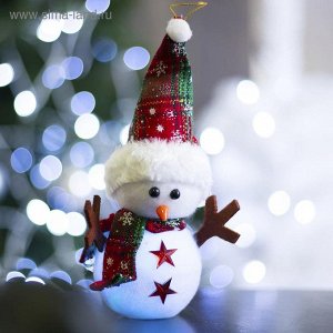 Игрушка световая "Снеговик со звездами", 18х27 см, батарейки в комплекте
