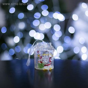 Игрушка световая "Подарок с Дедом морозом", батарейки в комплекте