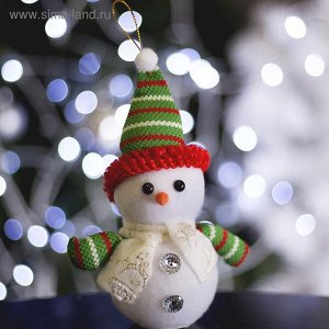 Игрушка световая "Снеговик с руками" 9х22 см, 1 LED RGB, ЗЕЛЁНО-КРАСНЫЙ