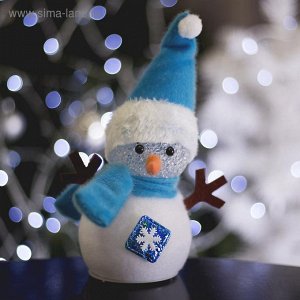 Игрушка световая "Снеговик со снежинкой" 15х25 см, 1 LED RGB, СИНИЙ