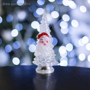 Игрушка световая "Ёлочка Дед мороз" (батарейки в комплекте) 14 см, 1 LED, RGB, ПРОЗРАЧНАЯ