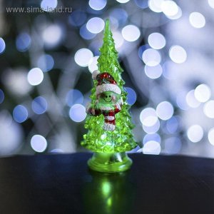 Игрушка световая "Ёлочка снеговик" (батарейки в комплекте) 14 см, 1 LED, RGB, ЗЕЛЕНАЯ