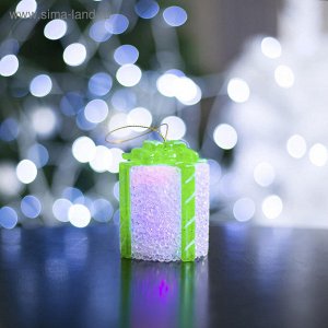 Игрушка световая "Подарок" (батарейки в комплекте) 7 х 8,5 см, 1 LED, RGB, БЕЛЫЙ