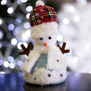 Игрушка световая "Праздничный снеговик" (батарейки не комплекте) 15х20 см, 1 LED RGB, СИНИЙ