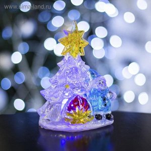Игрушка световая "Снеговик с елочкой" (батарейки в комплекте) 1 LED, RGB