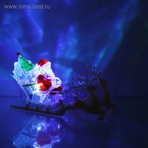 Игрушка световая "Дед мороз и сани" (батарейки в комплекте) 1 LED, RGB