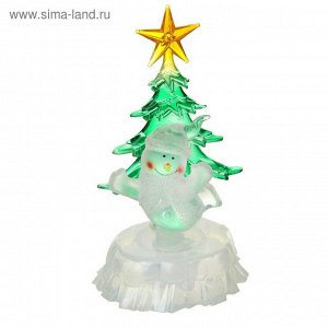 Игрушка световая "Снеговик под елкой" (батарейки в комплекте) 1 LED, RGB