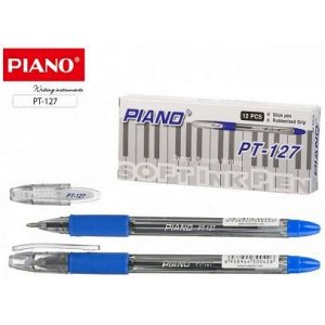 Ручка шариковая масляная "PIANO" 0.5мм синяя, с грипом PT-127-12/син./ Piano