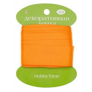 Лента декоративная АТЛАСНАЯ "ОРАНЖЕВАЯ" 3 м х 25 мм 2-616/04 Альт