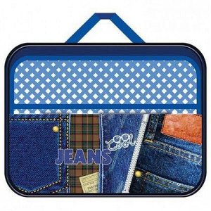 Папка для труда А4 с ручками широкая 33,5х26х6 см ПТР-111 "COOL JEANS" Пчелка