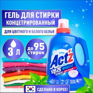 882838 "Pigeon" "ACT'Z" Концентрированный гель для стирки белья для стиральных машин с вертикальной загрузкой, с горизонтальной загрузкой (Baking soda) 3л