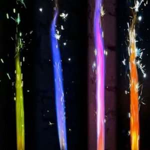 Набор свечей-фейерверков для торта "Фонтан" разноцветное пламя / 6 шт. 12 см