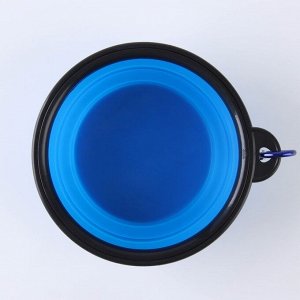Миска силиконовая «PIT-STOP», 350 мл, синяя, 12.8 х 4.5 см