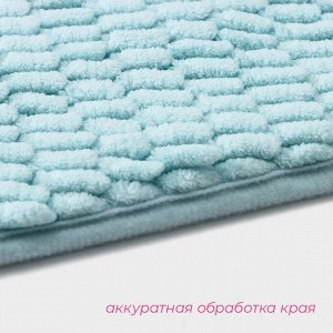 Коврик для дома Доляна «Букли длинные», 40x60 см, голубой