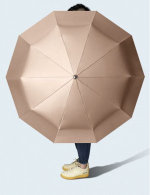 Автоматический зонт с 10-ю спицами, цвет золотистый + подарочная коробка