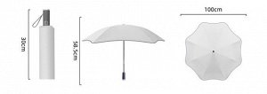 Автоматический зонт с 8-ю спицами, фигурные края со светоотражающей окантовкой, цвет черный