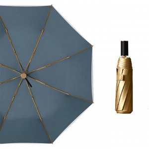 Механический зонт с 8-ю спицами, цвет темно-синий/золотистый