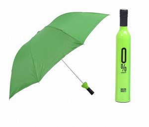 Механический зонт с 8-ю спицами, с чехлом "Бутылка", цвет зеленый