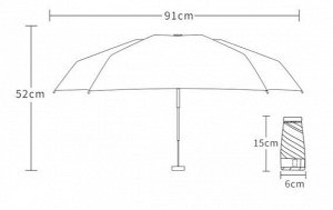 Механический зонт с 6-ю спицами, с принтом