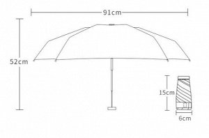 Механический зонт с 6-ю спицами, с принтом