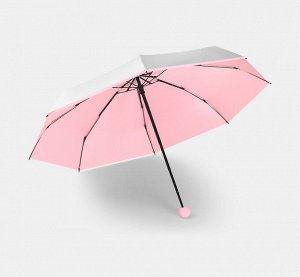 Механический зонт с 8-ю спицами, цвет розовый/серебристый