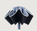 Зонт автоматический с 10-ю спицами, обратное складывание, светоотражающая окантовка, цвет туманно-синий