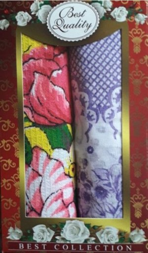 Подарок (платок головной ситец Иваново + салфетка из вафельного полотна)