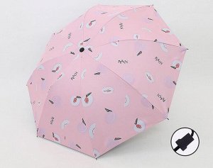 Механический зонт с 8-ю спицами, цвет розовый, принт "Персики"