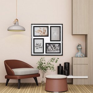 Рамка для фотографий Pleasant moments, 34,5х34,5 см, белая/черная