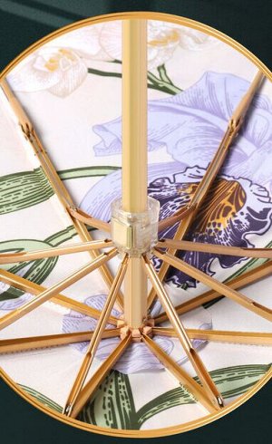 Механический зонт с 8-ю спицами, цветочный принт "Маки"