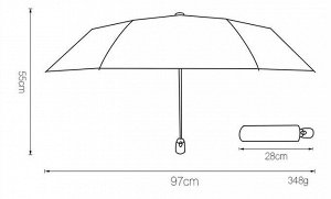 Механический зонт с 8-ю спицами, круглая ручка, принт "Зверушки"