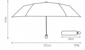 Автоматический зонт с 8-ю спицами, принт "Зайки"