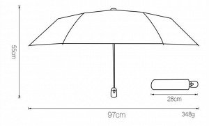 Механический зонт с 8-ю спицами, принт "Зайки"