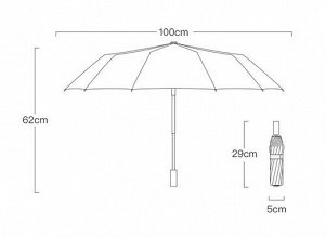 Механический зонт с 16-ю спицами, с принтом