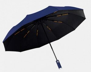 Автоматический зонт с 10-ю спицами, с фонариком и чехлом, цвет черный