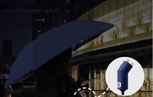 Автоматический зонт с 10-ю спицами, с фонариком и чехлом, цвет сиреневый